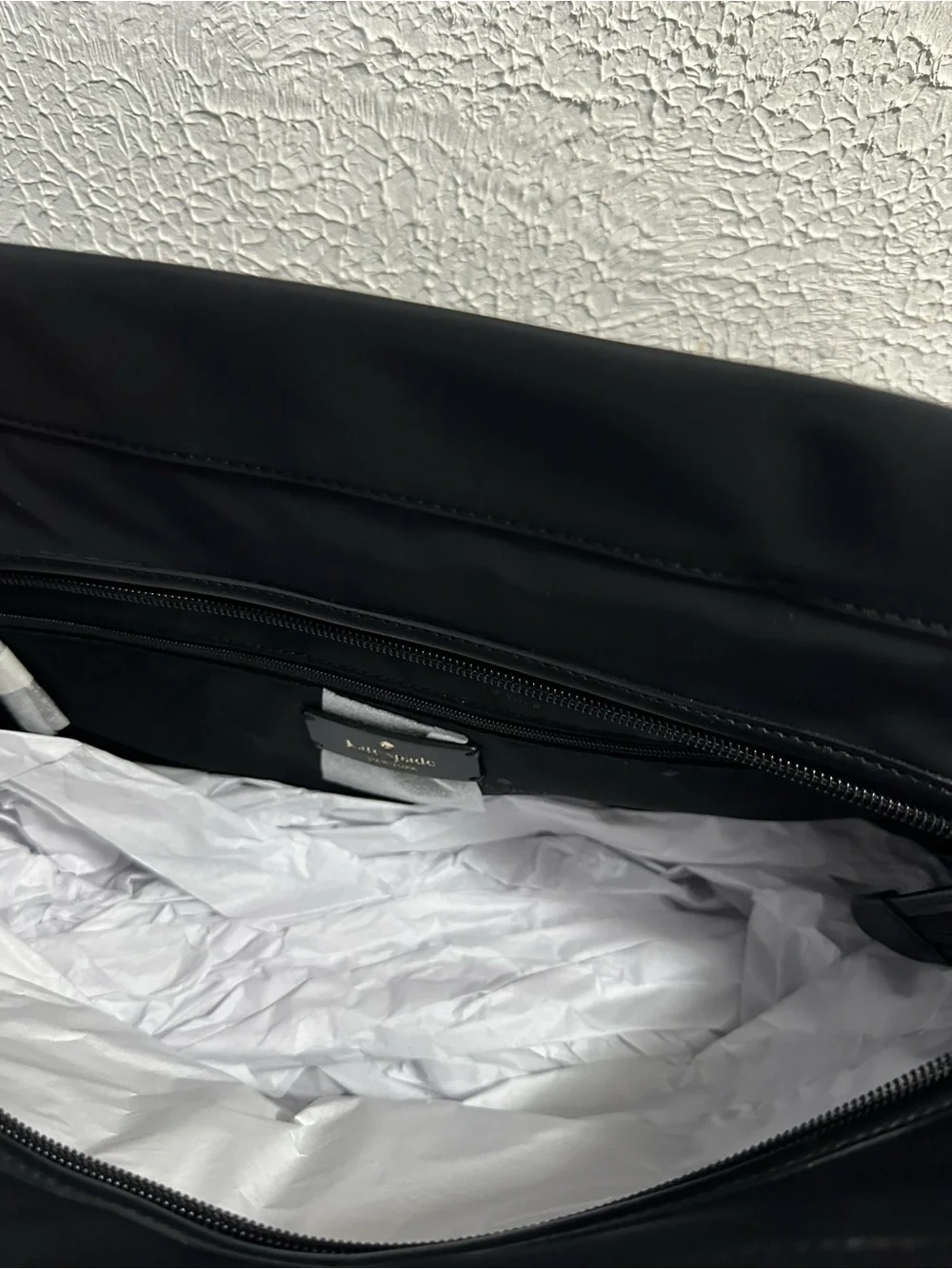 kate spade flower Black Quilted Tote with Gold Chain Straps